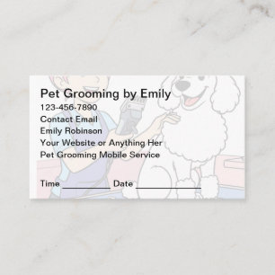 Pet Grooming Appointment Cards Design Template