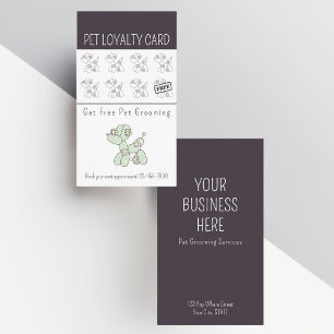 Pet grooming balloon dog loyalty business card