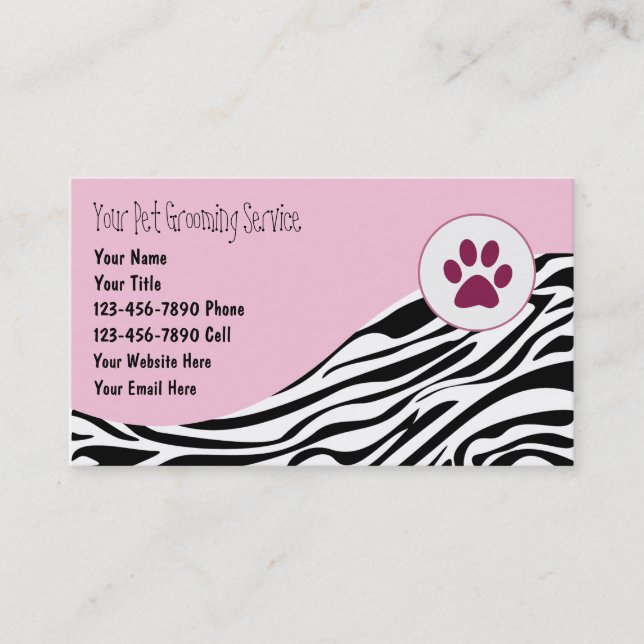 Pet Grooming Business Cards (Front)