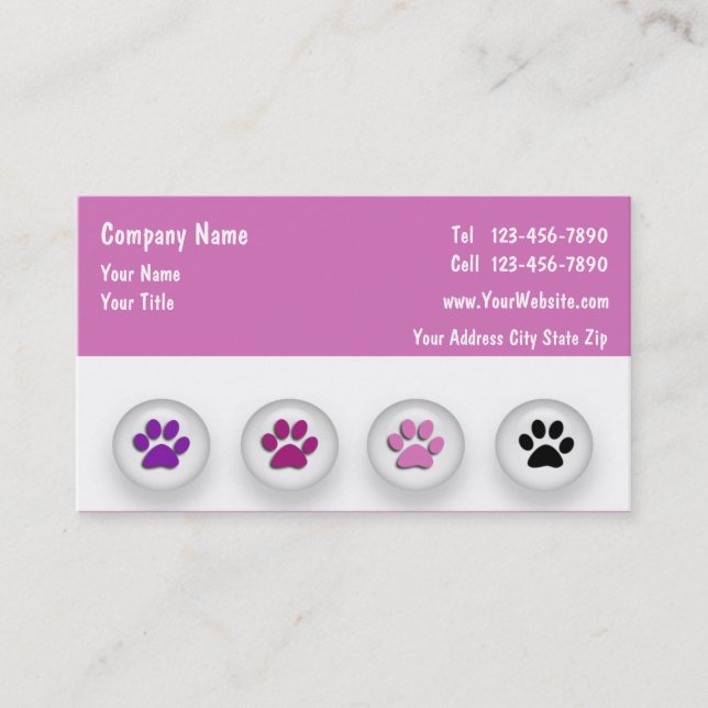 Pet Grooming Business Cards (Front)