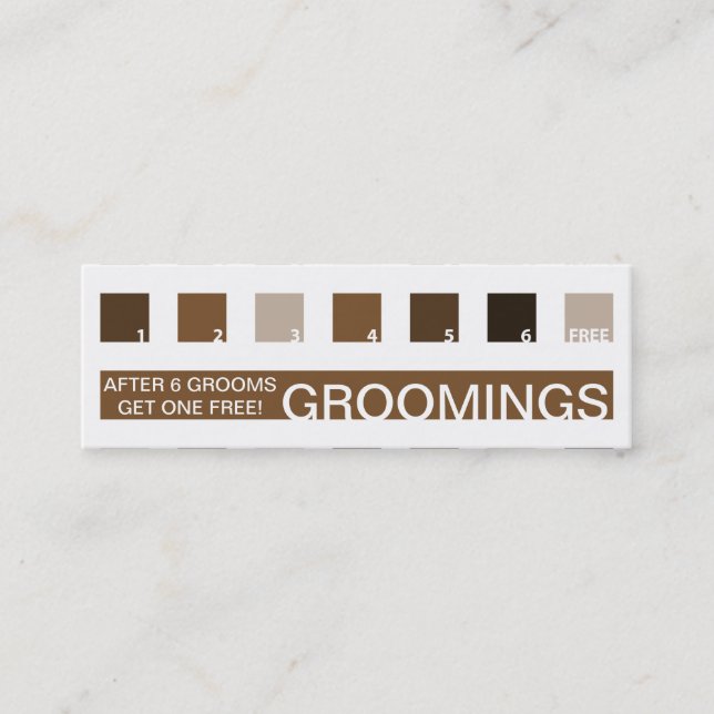 PET GROOMING customer appreciation (mod squares) Loyalty Card (Front)