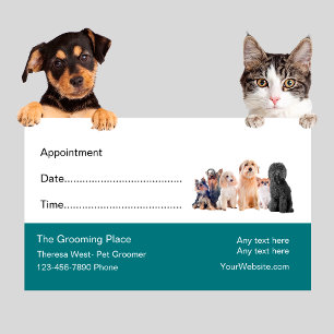 Pet Grooming Salon Appointment Reminder Card