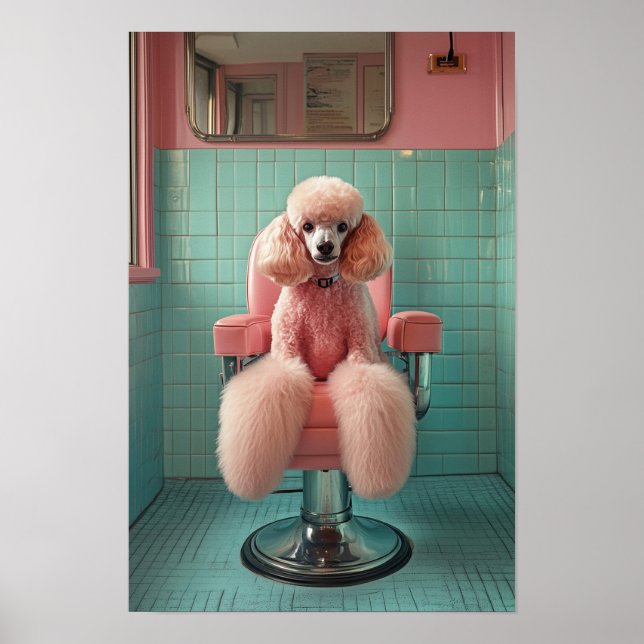 Pet Grooming Salon Boutique Poodle Portrait Poster (Front)