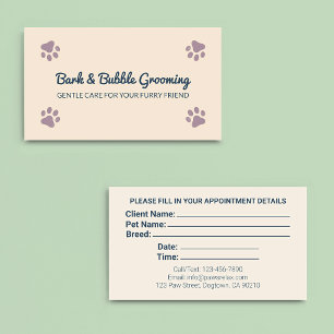 Pet Grooming Salon – Dog & Cat Appointment Card