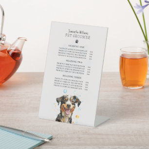Pet Grooming Service Price Pedestal Sign