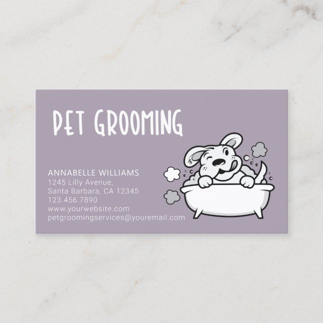 Pet Grooming Services  Business Card (Front)