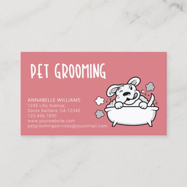 Pet Grooming Services  Business Card (Front)