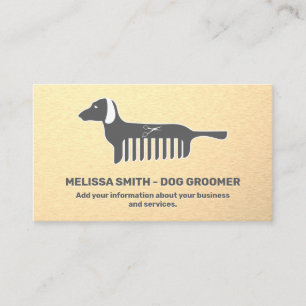Pet Grooming   Sleek Metallic Appointment Card
