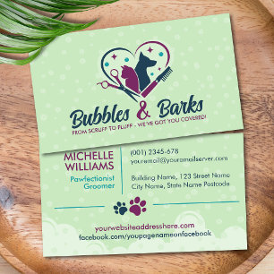 Pet Grooming Studio - Groomer Services Business Card