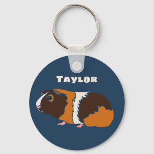 Pet Guinea Pigs Illustration Personalized Keychain