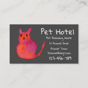 Pet Hotel boarding cat art professional Business Card