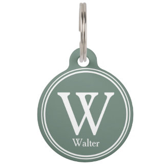 Pet ID Personalized Custom Name Tags - Sage Green