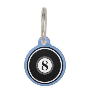 Pet ID Tag - 8 Ball - Blue Black