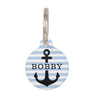 Pet ID Tag with Anchor And Name