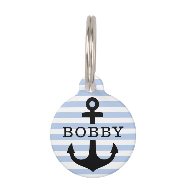 Pet ID Tag with Anchor And Name (Front)