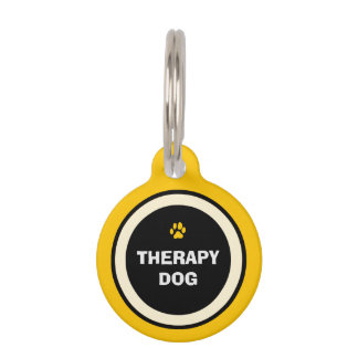 Pet ID Tag - Yellow & Black- Therapy Dog