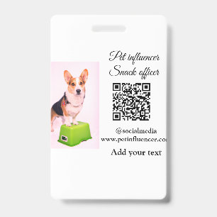 Pet influencer add pet photo name social media  badge