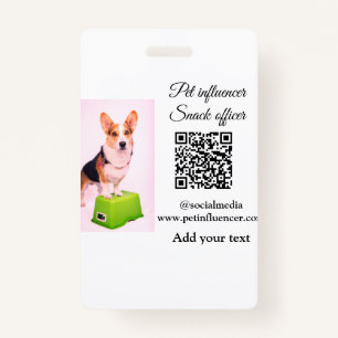 Pet influencer add pet photo name social media badge