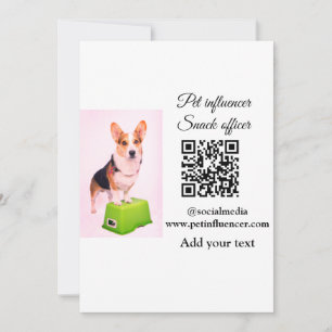 Pet influencer add pet photo name social media  invitation