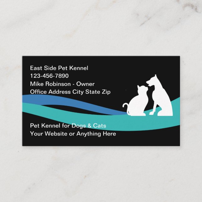 Pet kennel Dog And Cat Theme Business Cards (Front)