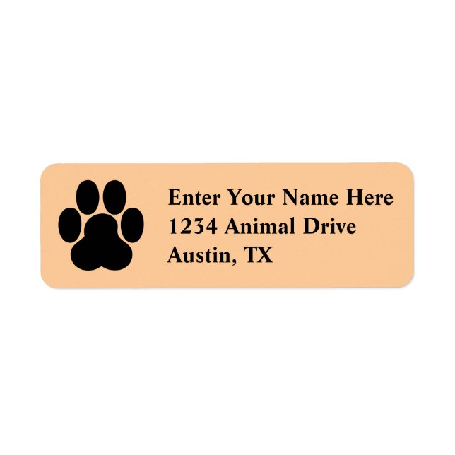 Pet Labels - Cute Paw print (Front)