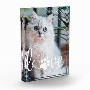 Pet Life Love   Paw Print Heart Script Quote Photo