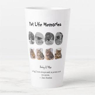 Pet Life Memories 8 Photo Collage Tribute Template Latte Mug