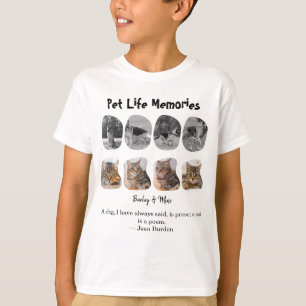 Pet Life Memories 8 Photo Collage Tribute Template T-Shirt