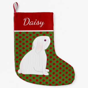 Pet Lop Ear White Rabbit Personalized Christmas Small Christmas Stocking