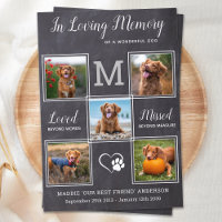 Pet Loss 5 Photo Personalize Dog Memorial Sympathy