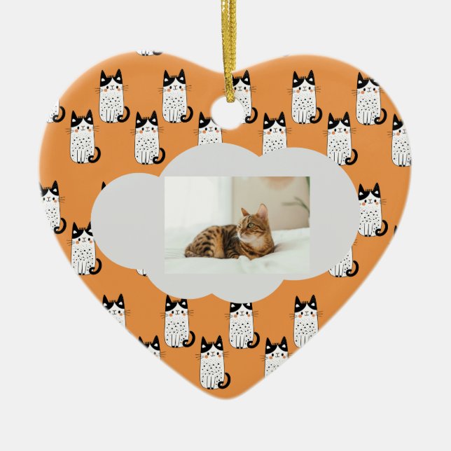 Pet Loss Cat Memorial Ceramic Ornament (Front)