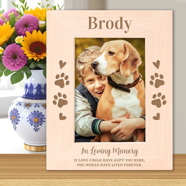 Pet Loss Dog Memorial Personalized Wooden Photo Etched Frames (Creator Uploaded)