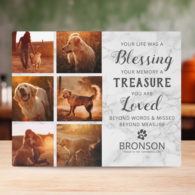 Pet Loss - Dog Memorial Photo Collage Plaque (Creator Uploaded)
