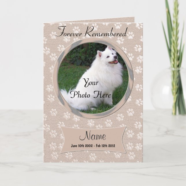 Pet Loss Dog or Cat Memorial Announcement (Front)