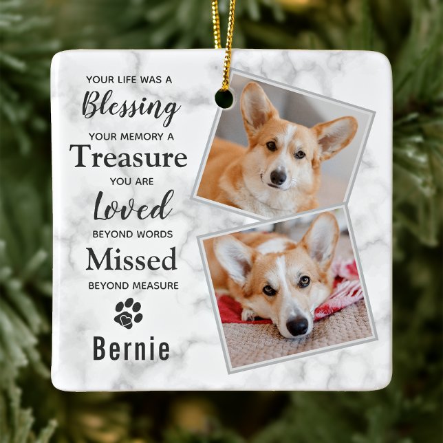 Pet Loss Dog Pet Memorial Ceramic Ornament (Creator Uploaded)