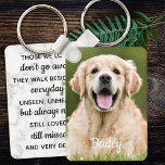 Pet Loss Gift Sympathy Quote Photo Pet Memorial Keychain<br><div class="desc">Celebrate your best friend with a custom pet dog memorial keychain . This is the perfect gift for yourself, family or friends to honour those loved . We hope your photo keychain will bring you joy, peace, and happy memories . Keychain is double sided , one side . Quote "...</div>