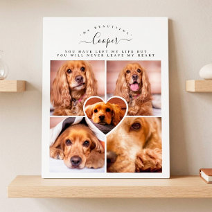 Pet Loss Keepsake Custom Dog Photo Collage Plaque