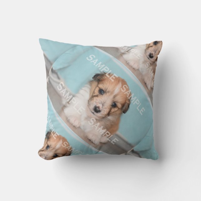 Pet loss keepsake | PERSONALIZE photo Throw Pillow (Front)