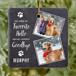 Pet Loss Keepsake Pet Memorial Dog Photo Ceramic Ornament