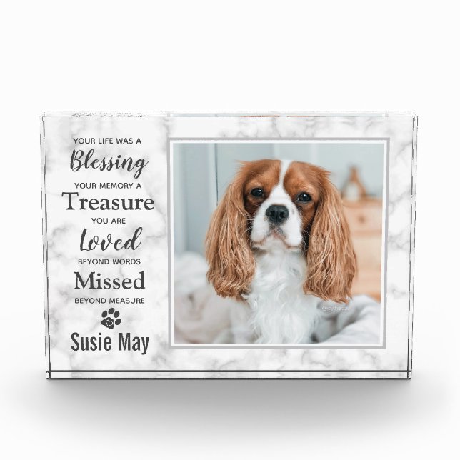 Pet Loss Keepsake Pet Memorial Photo Block (Front)