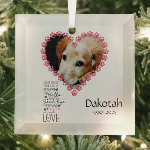 Pet Loss Memorial Love Keepsake Remembrance Glass Ornament
