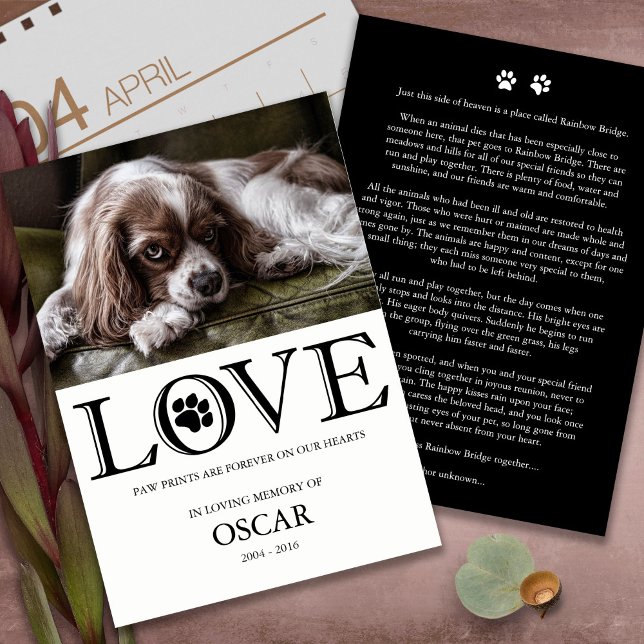 Pet Loss Pet Memorial Pet Dog Sympathy Card (pet memorials, loss, in loving memory, remembrance, dog lover, forever in our hearts, dog photo, 
)