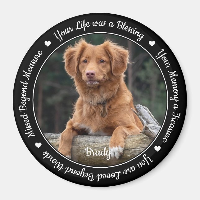 Pet Loss Remembrance Keepsake Dog Pet Memorial Magnet (Front)