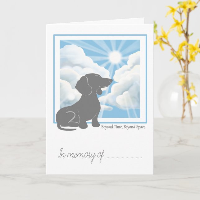 Pet Loss Simpathy Card - Dachshund (Yellow Flower)