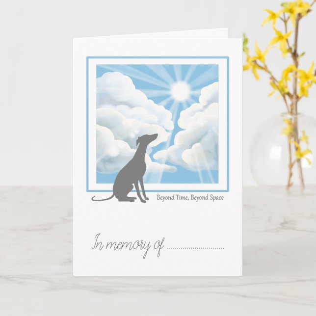 Pet Loss Simpathy Card -Sighthound (Yellow Flower)