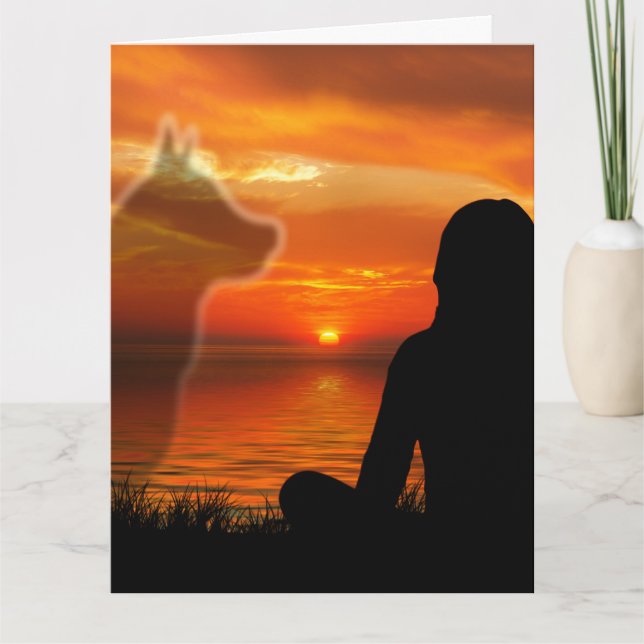 Pet Loss Sunset Sympathy Poem Card (Front)