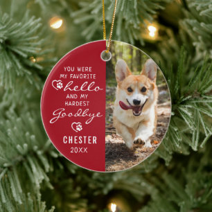 Pet Loss Sympathy Dog Memorial Photo Keepsake Ceramic Ornament