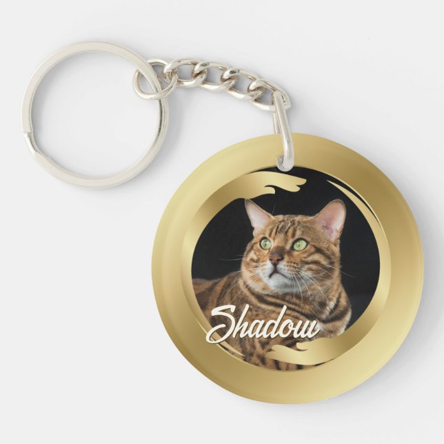 Pet Loss Sympathy Memorial Keepsake Gold Symbol Keychain (Front)