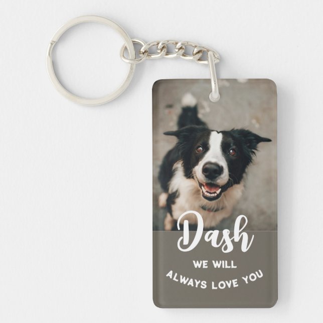 Pet Loss Sympathy Memorial Keepsake Symbol Keychain (Front)