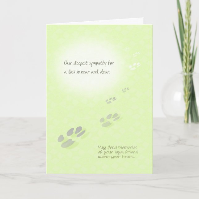 Pet Loss Sympathy -Vet or Business - Pawprints Card (Front)